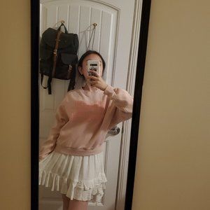 H & M Drop Shoulder Pink Crewneck